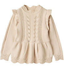 Fliink Bluse - Strik - Viskose - Alilly Peplum - Sandshell Fliink Bluse - Strik - Viskose - Alilly Peplum - Sandshell