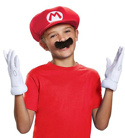 Disguise Udklædning - Mario Hat m. Overskæg & Handsker Disguise Udklædning - Mario Hat m. Overskæg & Handsker