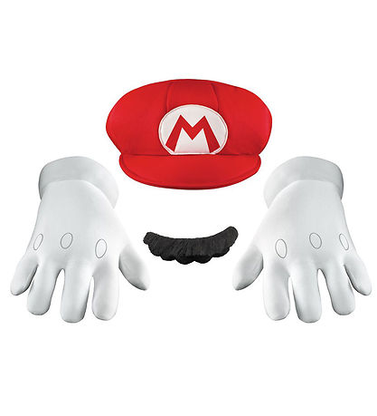 Disguise Udklædning - Mario Hat m. Overskæg & Handsker Disguise Udklædning - Mario Hat m. Overskæg & Handsker