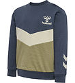 Hummel Sweatshirt - hmlSkye - Ombre Blue m. Støvet Armygrøn Hummel Sweatshirt - hmlSkye - Ombre Blue m. Støvet Armygrøn