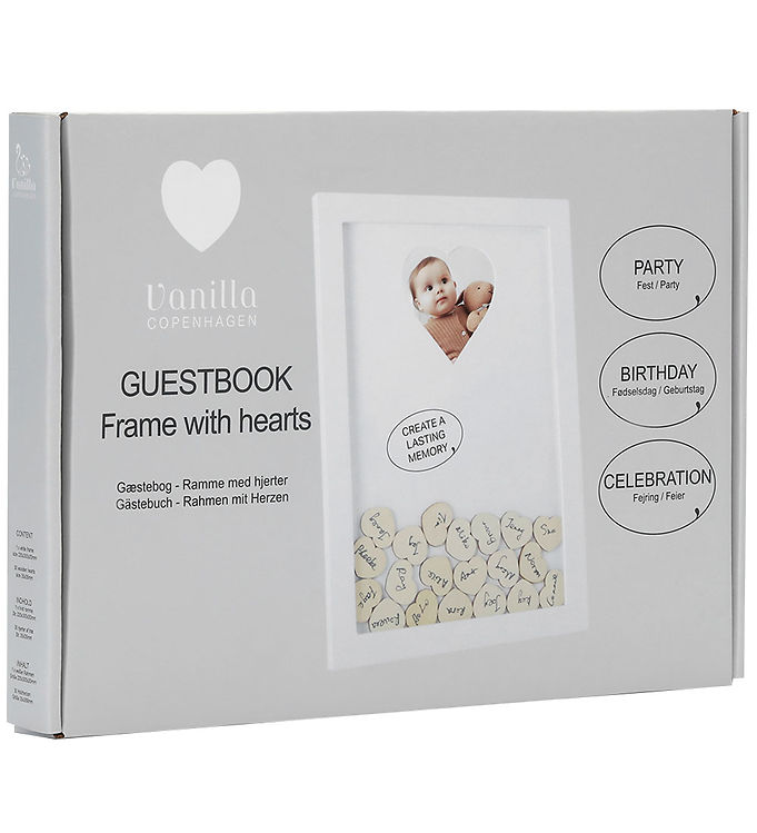 Vanilla Copenhagen Gæstebog - Ramme m. Hjerte - Hvid
