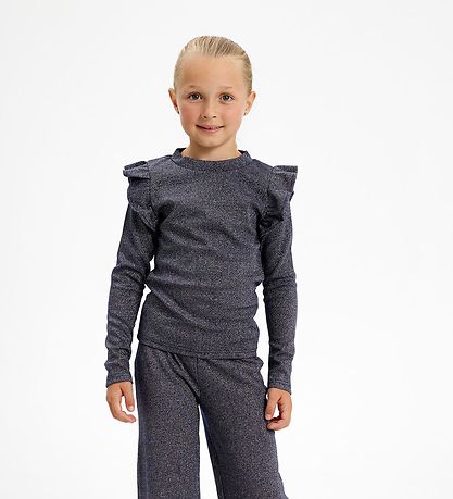 The New Bluse - TnFarah - Navy Blazer m. Sølvglimmer