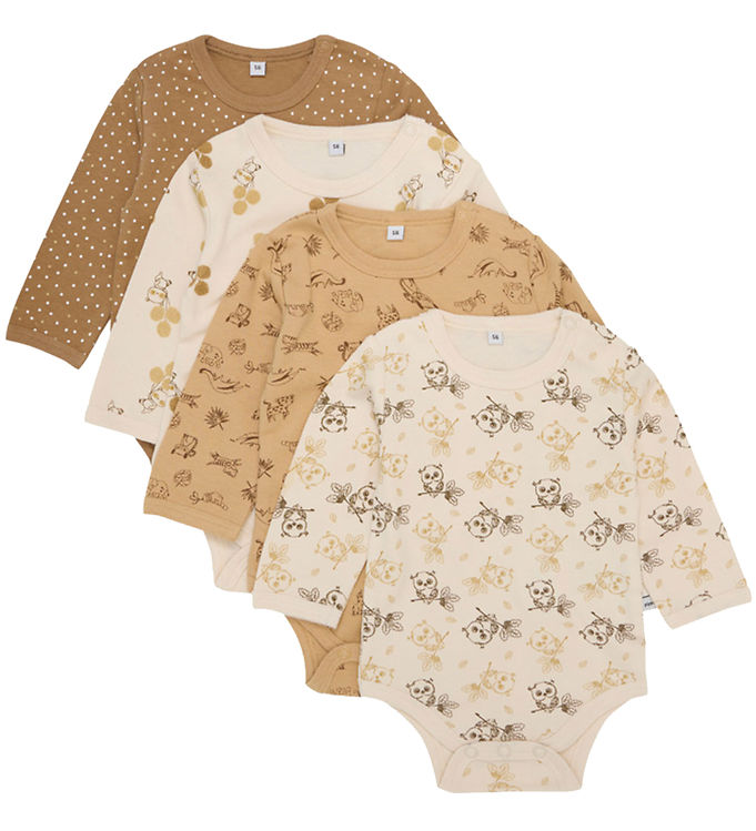 Pippi Baby Bodyer l/æ - 4-pak - Whitecap Grey