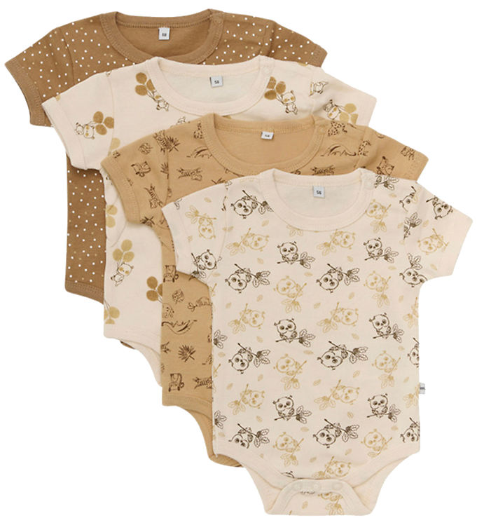Pippi Baby Bodyer k/æ 4-pak - Whitecap Grey