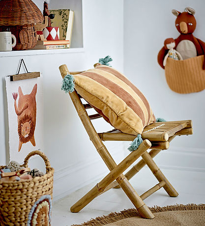 Bloomingville Mini Pude - 40x40 cm - Hei - Brun m. Striber