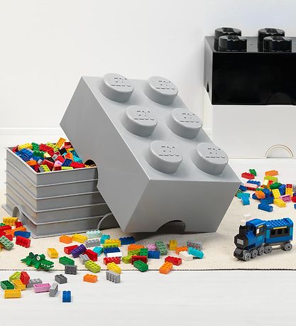 LEGO® Storage Opbevaringsboks - 6 Knopper - 37,5x25x18 - Sort