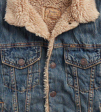 Polo Ralph Lauren Denimjakke m. For - Blå