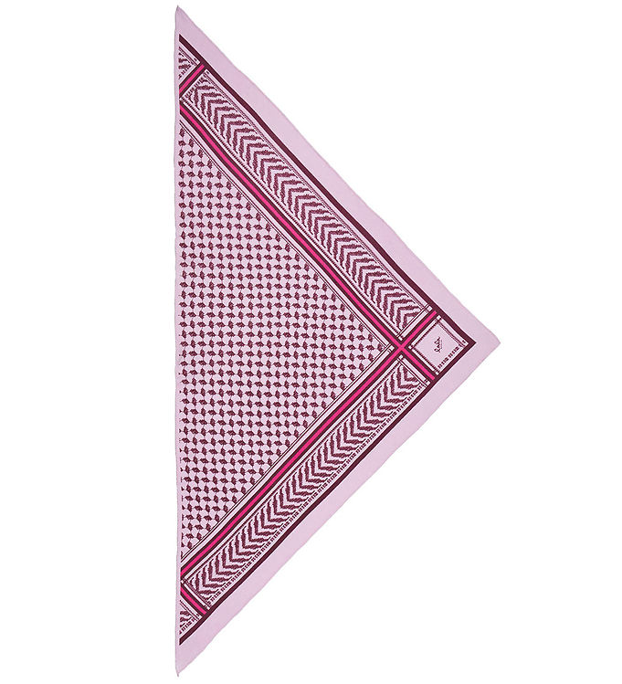 Lala Berlin Tørklæde - 162x85 - Triangle Lattice M - Fushia Rose