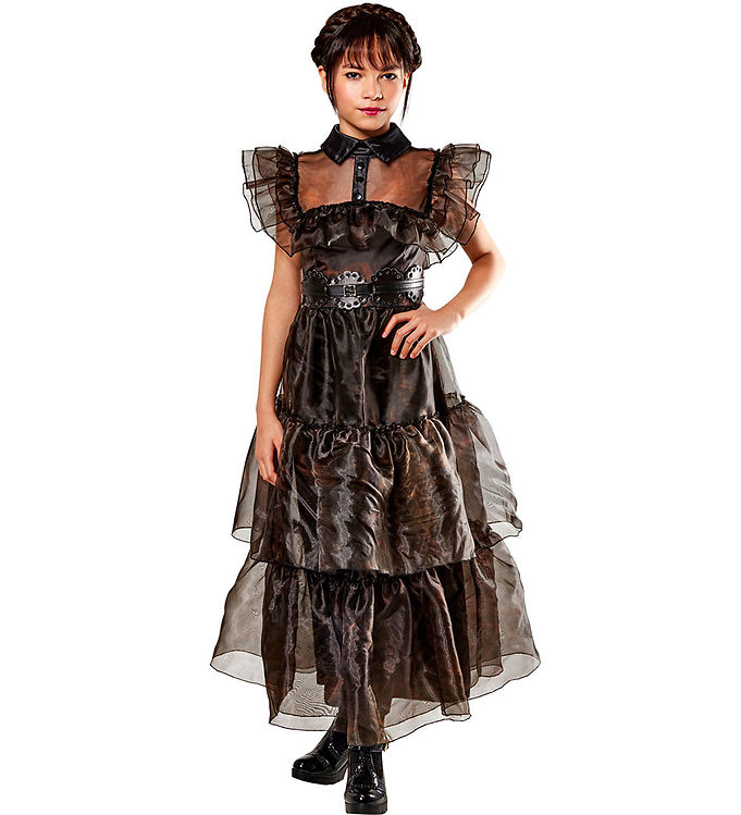 Wednesday Rave’n Kjole Teen Kostume - Large