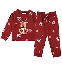 Jule-Sweaters Pyjama Set - Rudolf's Cute Pajama Set - Red