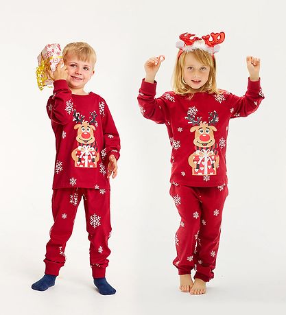 Jule-Sweaters Pyjama Set - Rudolf's Cute Pajama Set - Red