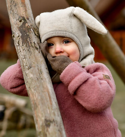 Mikk-Line Elefanthue - Uld - 1-lags - Melange Offwhite m. Ører Mikk-Line Elefanthue - Uld - 1-lags - Melange Offwhite m. Ører