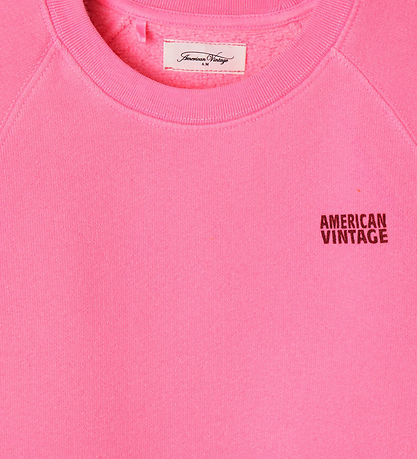 American Vintage Sweatshirt - Col Rond - Rose Fluo
