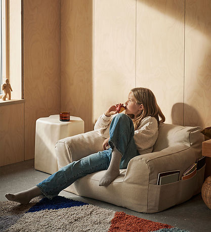 Ferm Living Lænestol - Billow Bean Bag - 50x80x48 cm - Off-white Ferm Living Lænestol - Billow Bean Bag - 50x80x48 cm - Off-white