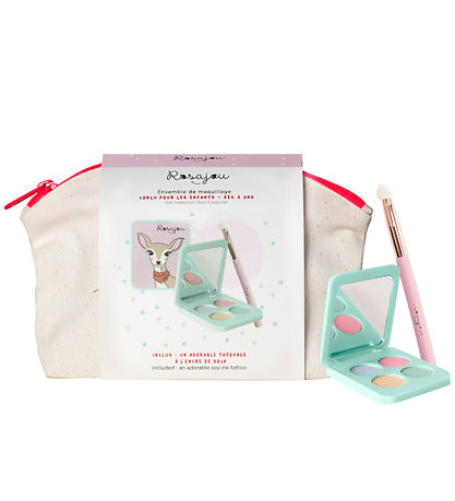 Rosajou Sminkesæt -  Øjenskygge mm. - 4 Dele - Blå/Grøn/Guld/Ros Rosajou Sminkesæt -  Øjenskygge mm. - 4 Dele - Blå/Grøn/Guld/Ros