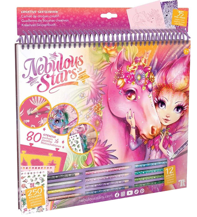 Nebulous Stars Malebog m. Tilbehør - Lyserøde Sider - Heste