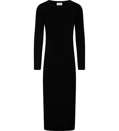 Grunt Kjole - Rib - Viskose - Monnicken - Sort Grunt Kjole - Rib - Viskose - Monnicken - Sort