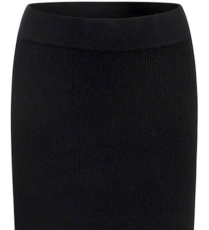 Grunt Nederdel - Rib - Viskose - Elise - Sort