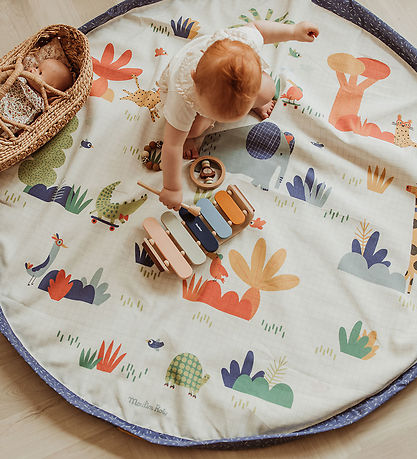 Play&Go x Moulin Roty Legetøjstæppe - Ø140 cm - Les Toupitis