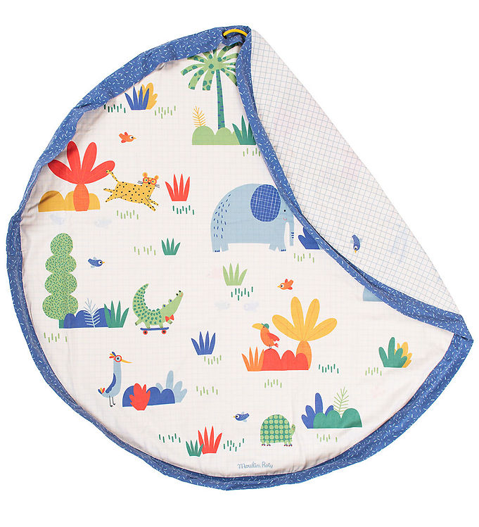 Play&Go x Moulin Roty Legetøjstæppe - Ø140 cm - Les Toupitis