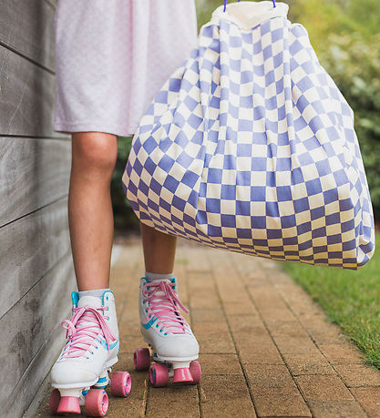 Play&Go Legetøjstæppe - Ø140 cm - Vichy Purple Play&Go Legetøjstæppe - Ø140 cm - Vichy Purple