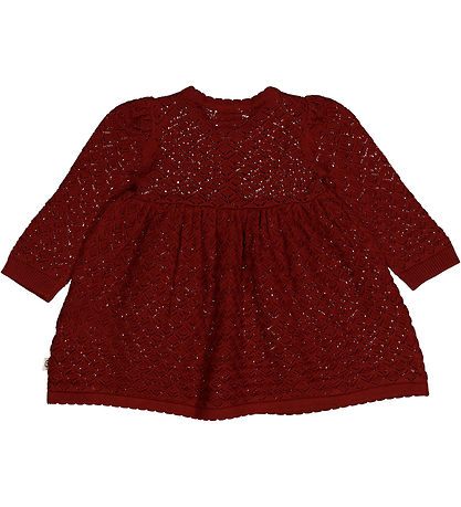 Müsli Kjole - Knit Scallop - Russet m. Hulmønster