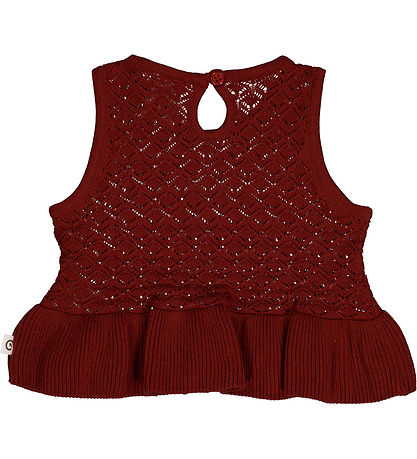 Müsli Vest - Knit Scallop - Russet m. Hulmønster Müsli Vest - Knit Scallop - Russet m. Hulmønster
