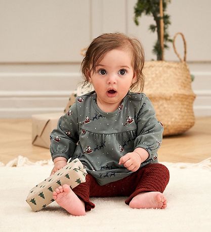 Müsli Bukser - Knit Scallop - Russet m. Hulmønster