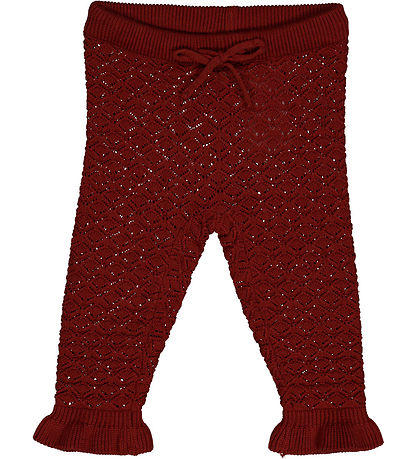 Müsli Bukser - Knit Scallop - Russet m. Hulmønster