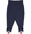 Müsli Bukser m. Fødder - Santa - Night Blue  Müsli Bukser m. Fødder - Santa - Night Blue