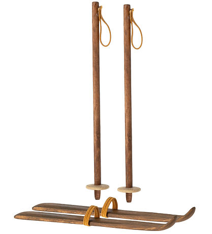 Maileg Miniature Ski og Skistave - Mor & Far Mus - Træ