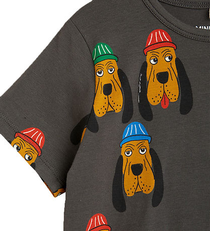 Mini Rodini T-shirt - Bloodhound - Grå