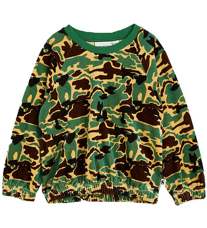Mini Rodini Bluse - Velour - Camo - Grøn Mini Rodini Bluse - Velour - Camo - Grøn