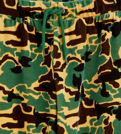 Mini Rodini Velourbukser - Camo - Grøn Mini Rodini Velourbukser - Camo - Grøn
