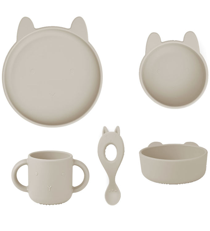 Liewood Vivi Baby Spisesæt - 4 dele - Silikone - Rabbit/Sandy