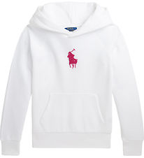 Polo Ralph Lauren Hættetrøje - Hvid m. Pink Polo Ralph Lauren Hættetrøje - Hvid m. Pink
