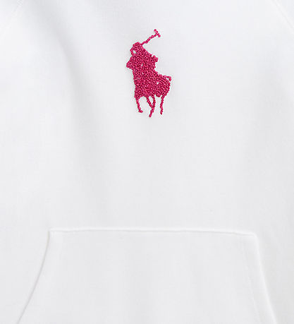 Polo Ralph Lauren Hættetrøje - Hvid m. Pink