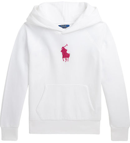 Polo Ralph Lauren Hættetrøje - Hvid m. Pink Polo Ralph Lauren Hættetrøje - Hvid m. Pink