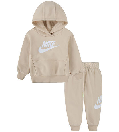 Nike Sweatsæt - Sanddrift m. Hvid Nike Sweatsæt - Sanddrift m. Hvid