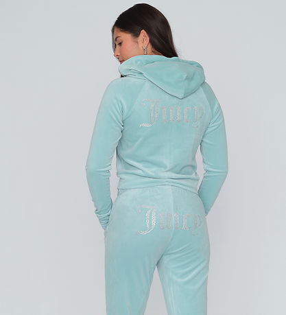 Juicy Couture Cardigan - Cropped - Madison - Velour - Blue Surf 