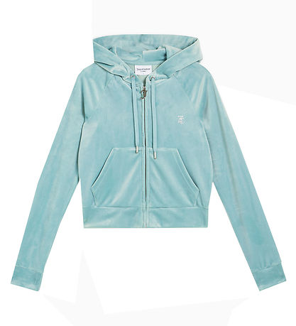 Juicy Couture Cardigan - Cropped - Madison - Velour - Blue Surf 