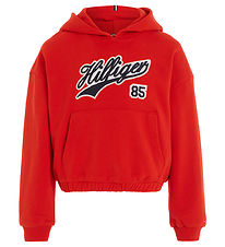 Tommy Hilfiger Hættetrøje - Hilfiger Script - Fierce Red Tommy Hilfiger Hættetrøje - Hilfiger Script - Fierce Red