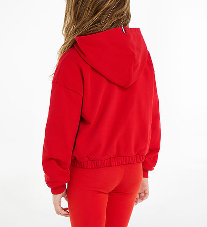 Tommy Hilfiger Hættetrøje - Hilfiger Script - Fierce Red
