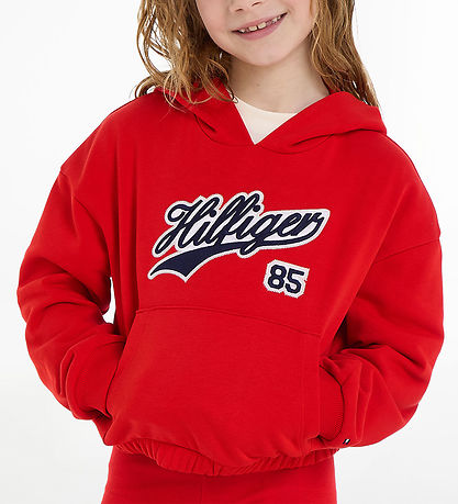 Tommy Hilfiger Hættetrøje - Hilfiger Script - Fierce Red