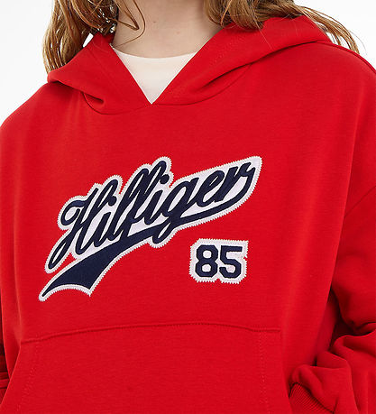 Tommy Hilfiger Hættetrøje - Hilfiger Script - Fierce Red