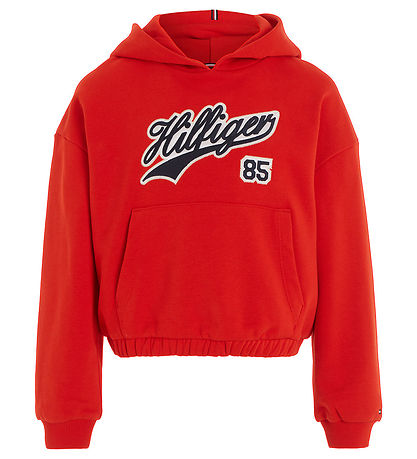 Tommy Hilfiger Hættetrøje - Hilfiger Script - Fierce Red