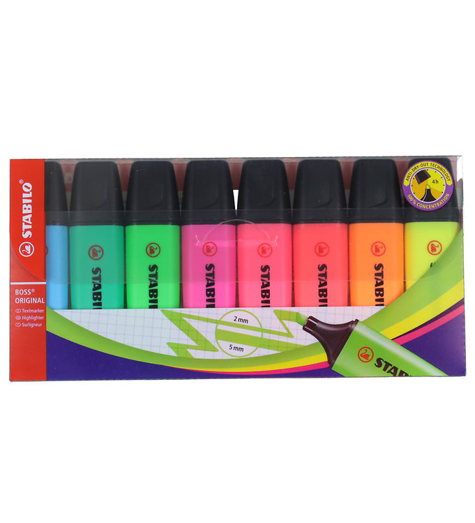 Stabilo Boss Original Overstregningstuscher 8 stk. - Multifarvet