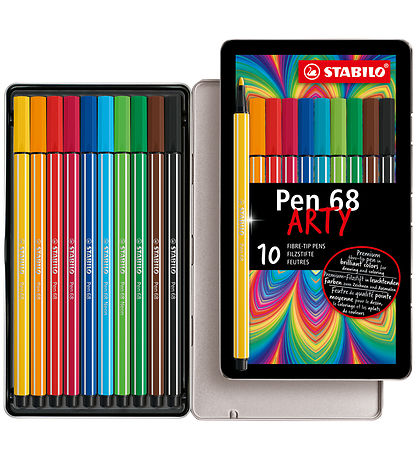 Stabilo Tuscher - Pen 68 Arty - 10 stk. - Multifarvet Stabilo Tuscher - Pen 68 Arty - 10 stk. - Multifarvet