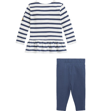 Polo Ralph Lauren Bluse/Leggings - Navy/Hvid Polo Ralph Lauren Bluse/Leggings - Navy/Hvid