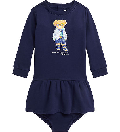 Polo Ralph Lauren Kjole m. Bloomers - Navy m. Bamse Polo Ralph Lauren Kjole m. Bloomers - Navy m. Bamse